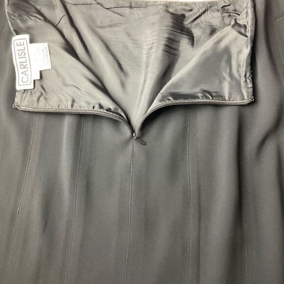 Carlisle Skirt Pleated Tulip Hem Black Back Zipper Clasp Closure Lined Women 14 - Picture 9 of 14